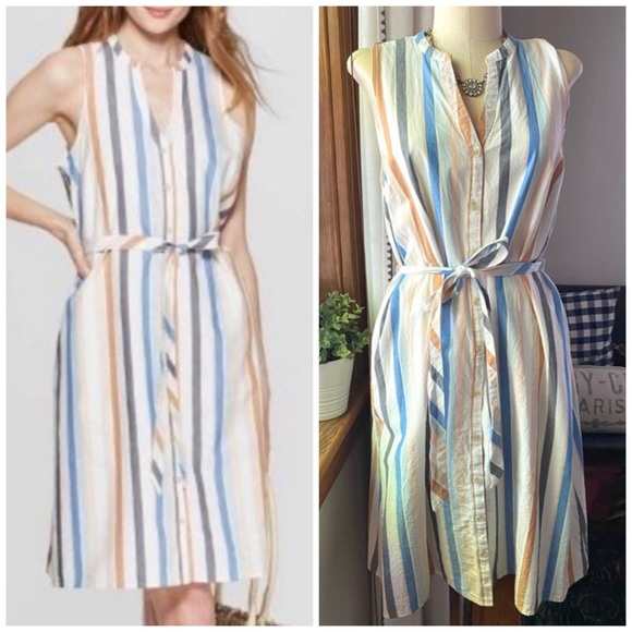 a new day Dresses & Skirts - A New Day Striped Shirt Dress